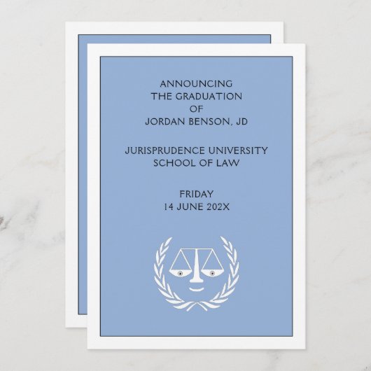 ロースクール卒業発表 案内状 (正面/裏面)