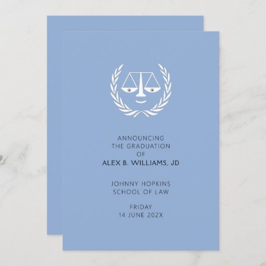 ロースクール卒業発表 案内状 (正面/裏面)