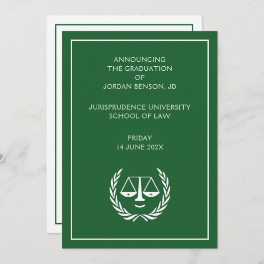 ロースクール卒業発表 案内状 (正面/裏面)
