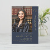 ロースクール卒業裁判はかりで測法のクラシック写真 招待状 (スタンド正面)