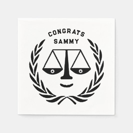 ロースクール卒業 スタンダードカクテルナプキン (正面)