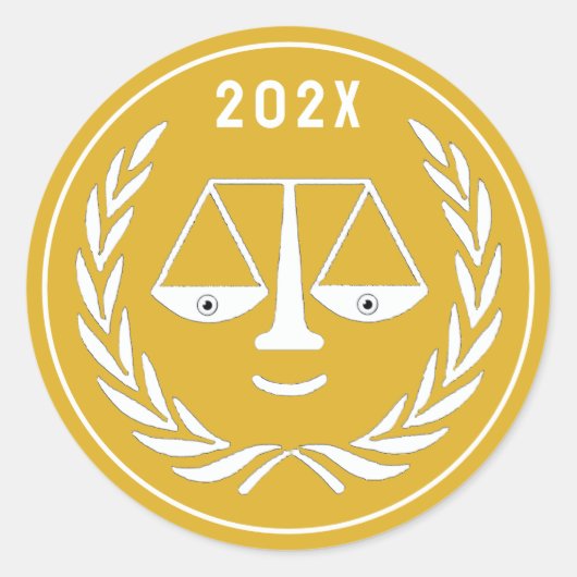 ロースクール卒業 ラウンドシール (正面)