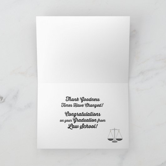 ロースクール卒業、孫娘、ユーモア カード (内部)