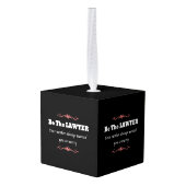 ロースクール弁護士女性卒業生 – 卒業 キューブオーナメント (裏面アングル)