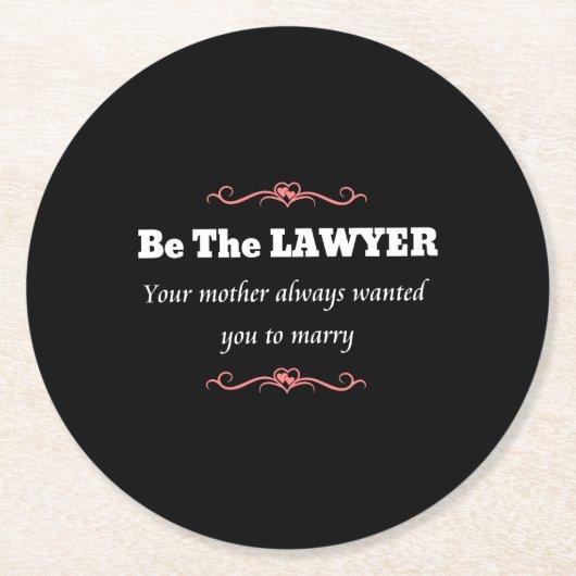 ロースクール弁護士女性卒業生 – 卒業 ラウンドペーパーコースター (正面)