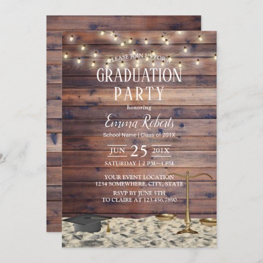 ロースクール素朴ビーチ卒業党 招待状 (正面/裏面)