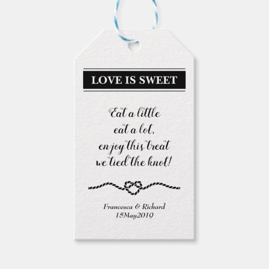 ロースタイリッシュプ航海のハート結婚式の引き出物 ギフトタグ (正面)