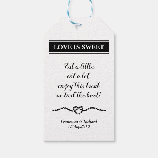 ロースタイリッシュプ航海のハート結婚式の引き出物 ギフトタグ (裏面)