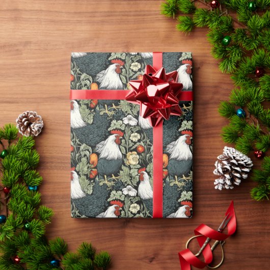 ロースタズインザグリーンガーデンウイリアムモリススタイル ラッピングペーパー (クリスマスギフト)