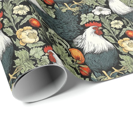 ロースタズインザグリーンガーデンウイリアムモリススタイル ラッピングペーパー (ロールコーナー)