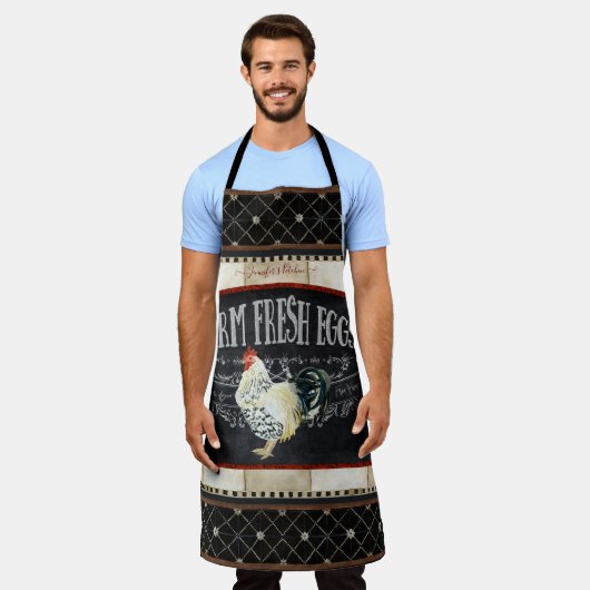 ロースターチキンファーム生卵ファームハ素朴ウス エプロン (着用した状態)