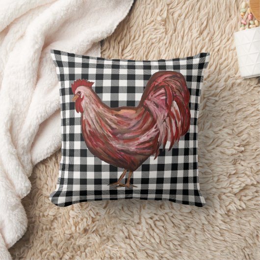 ロースターバッファローチェックパターンファームハウス枕 クッション (ブランケット)