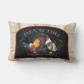 ロースターファームハウスファームツーテーブルチョークレッドブラック ランバークッション (裏面)