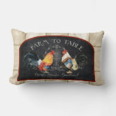 ロースターファームハウスファームツーテーブルチョークレッドブラック ランバークッション (正面)