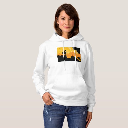 ロースターファームランドスケープウォメンズフード付きスウェットシャツ パーカ (正面フル)