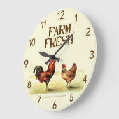 ロースターボタニカルファームフレッシュラージラウンドクロック ラージ壁時計 (傾斜)
