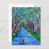 ロースター葉書付きカウアイ木トンネル ポストカード (正面/裏面)