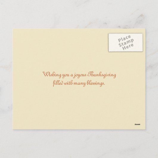 ローストの七面鳥を持つ女の子 シーズンポストカード (裏面)