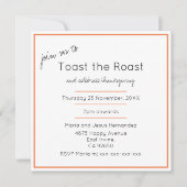 ローストサンクスギビングモダンディナーパーティーに乾杯 招待状 (正面)