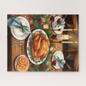 ローストターキーと休日の饗宴 ジグソーパズル (横)