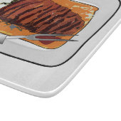ローストターキーの胸の漫画イラストレーション カッティングボード (角)
