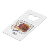 ローストターキーの胸の漫画イラストレーション クレジットカード栓抜き (裏面アングル)