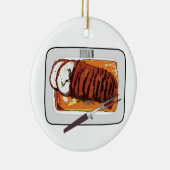 ローストターキーの胸の漫画イラストレーション セラミックオーナメント (右)