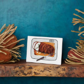 ローストターキーの胸の漫画イラストレーション フォトプラーク (側面)