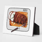 ローストターキーの胸の漫画イラストレーション フォトプラーク (側面)