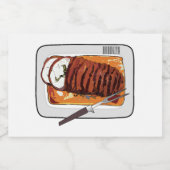 ローストターキーの胸の漫画イラストレーション フードラベル (シングルラベル)