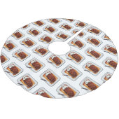 ローストターキーの胸の漫画イラストレーション ブラッシュドポリエステルツリースカート (アングル)