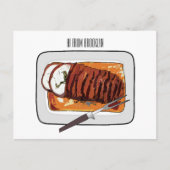 ローストターキーの胸の漫画イラストレーション ポストカード (正面)