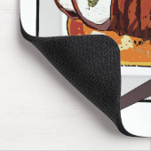 ローストターキーの胸の漫画イラストレーション マウスパッド (コーナー)