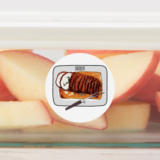 ローストターキーの胸の漫画イラストレーション ラベル (貼付)