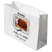 ローストターキーの胸の漫画イラストレーション ラージペーパーバッグ (裏面アングル)