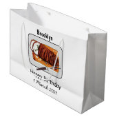 ローストターキーの胸の漫画イラストレーション ラージペーパーバッグ (正面アングル)