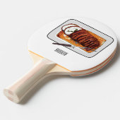 ローストターキーの胸の漫画イラストレーション 卓球ラケット (正面アングル)