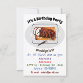 ローストターキーの胸の漫画イラストレーション 招待状 (正面)