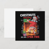 ローストチェストナッツ 面白い いたずらなサンタ 汚れたクリスマス シーズンカード (正面/裏面)