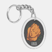 ローストチキン漫画イラストレーション キーホルダー (正面左)
