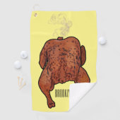 ローストチキン漫画イラストレーション ゴルフタオル (インサイチュ)