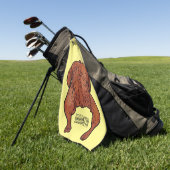 ローストチキン漫画イラストレーション ゴルフタオル (グリーン)