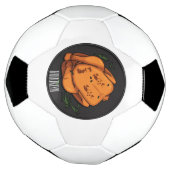 ローストチキン漫画イラストレーション サッカーボール (回転)