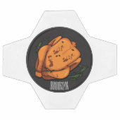 ローストチキン漫画イラストレーション サッカーボール (フラット)