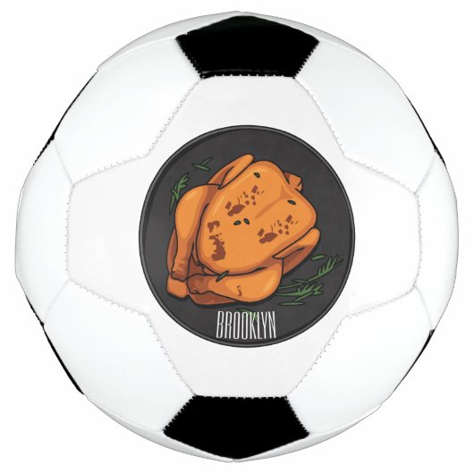 ローストチキン漫画イラストレーション サッカーボール (正面)