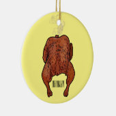 ローストチキン漫画イラストレーション セラミックオーナメント (右)