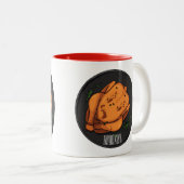 ローストチキン漫画イラストレーション ツートーンマグカップ (正面右)