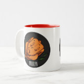 ローストチキン漫画イラストレーション ツートーンマグカップ (正面左)