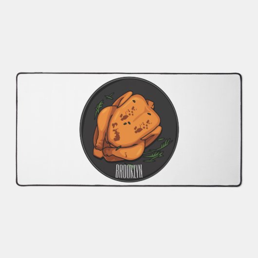ローストチキン漫画イラストレーション デスクマット (正面)