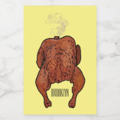 ローストチキン漫画イラストレーション フードラベル (シングルラベル)